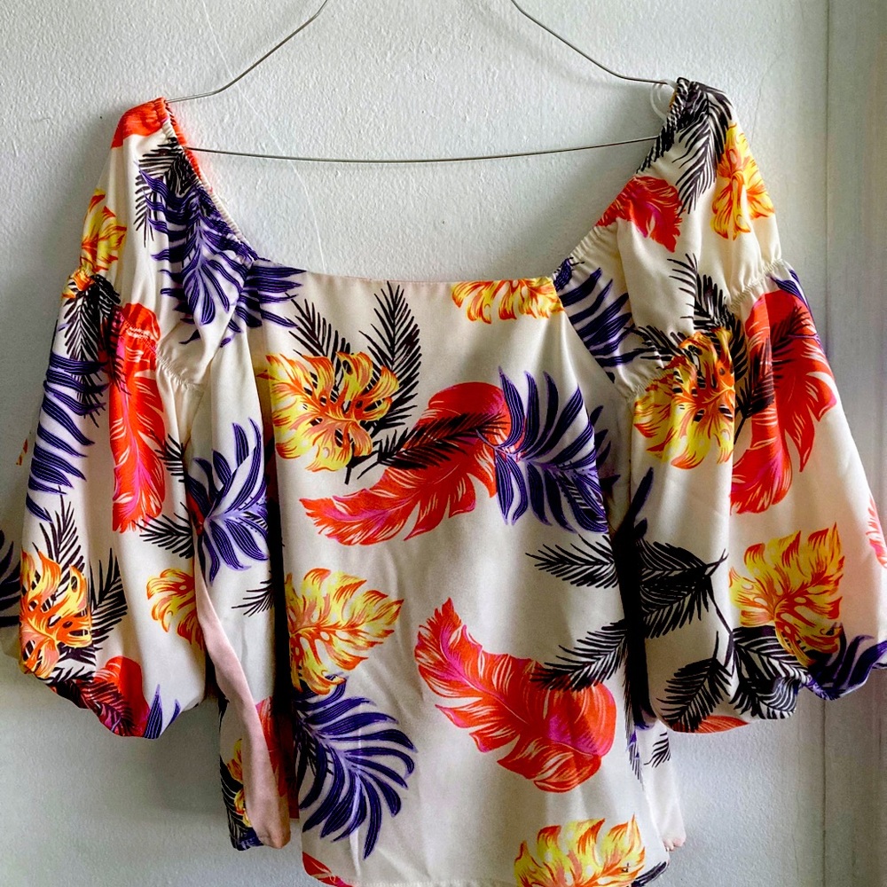 Ladies short off the shoulder blouse.